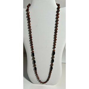 Necklace Jasper Garnet and  Black Tourmaline Beads No Clasp 15 Inches Handmade